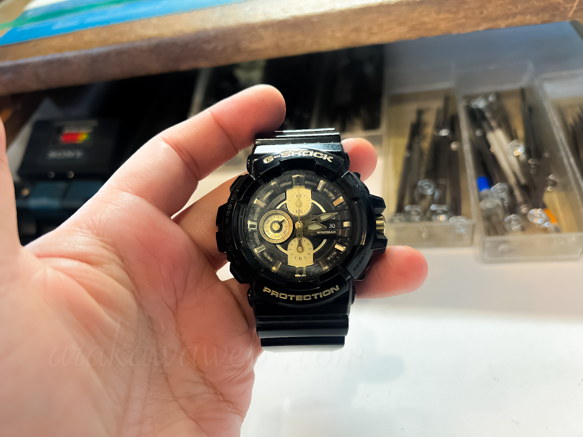 G-SHOCK電池交換。CASIO GC-100BR(5277)修理しました。