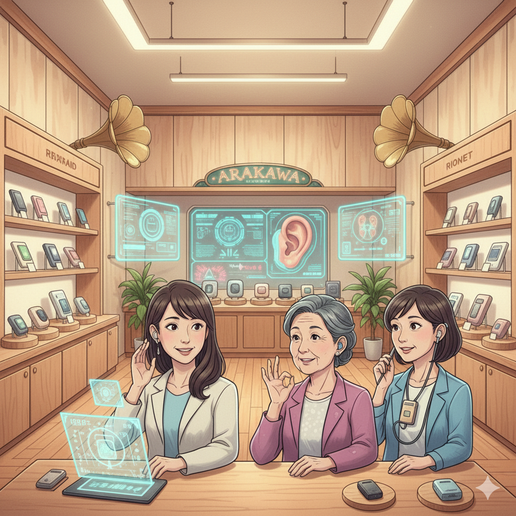 静岡
補聴器
リオネット
リオン
荒川時計店